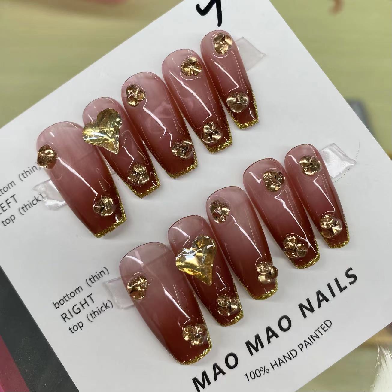 Designer: MaoMao.Handmade Nail Designs Press on Nails DIY Nail Art for woman girl