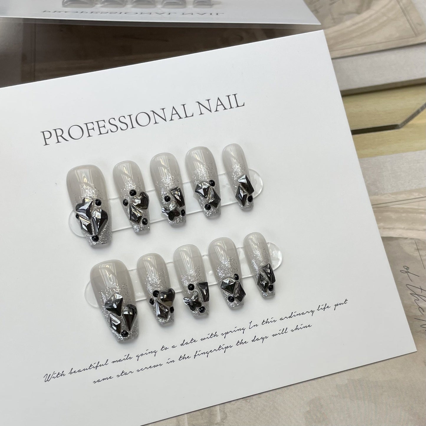 Designer: ManMan Handmade nails Press on Nails DIY Nail Art for woman girl Long Coffin
