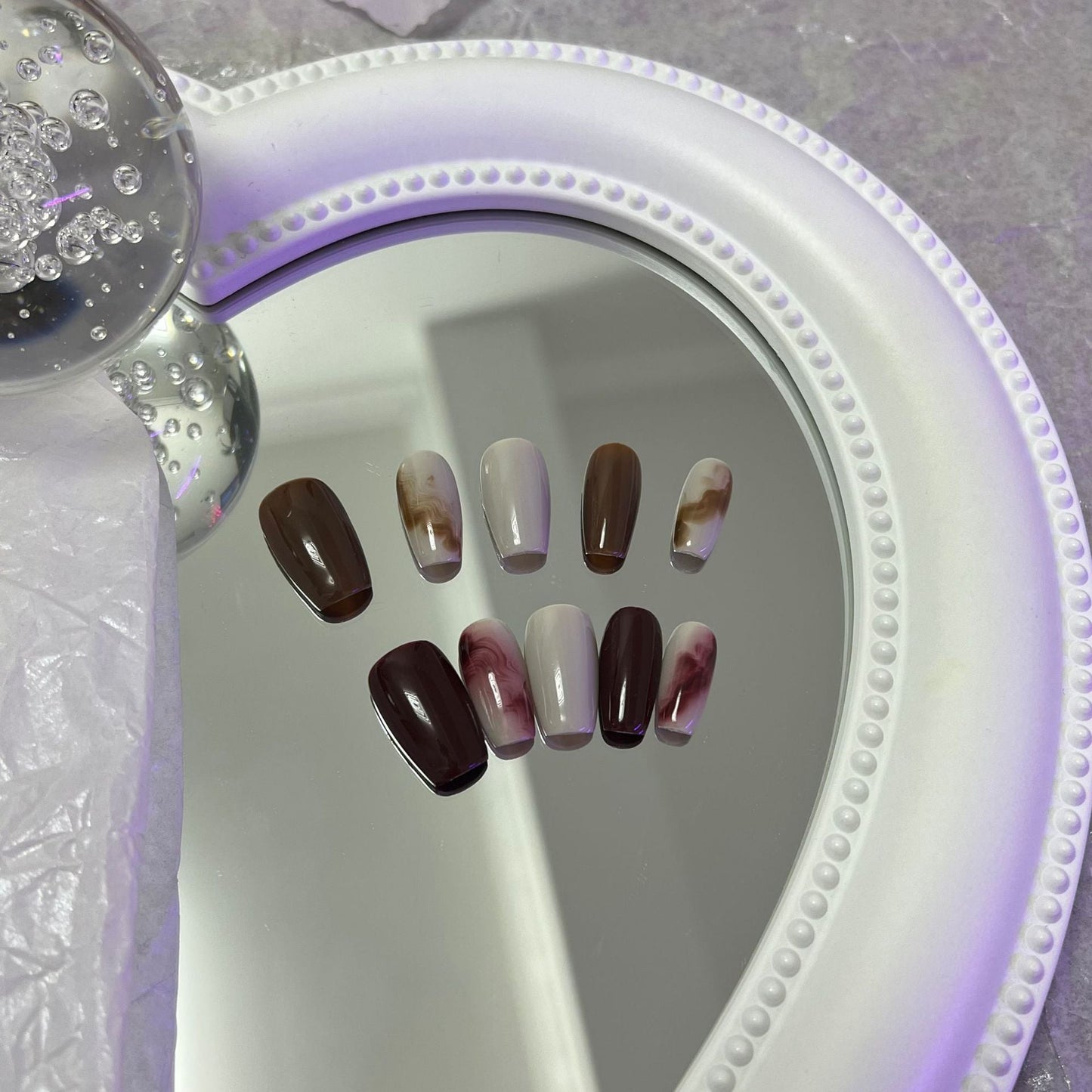 Designer: MaoMao.Handmade Nail Designs Press on Nails DIY Nail Art for woman girl