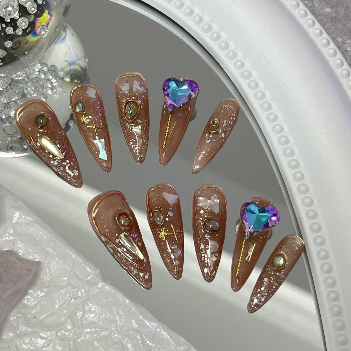 Designer: MaoMao.Handmade Nail Designs Press on Nails DIY Nail Art for woman girl