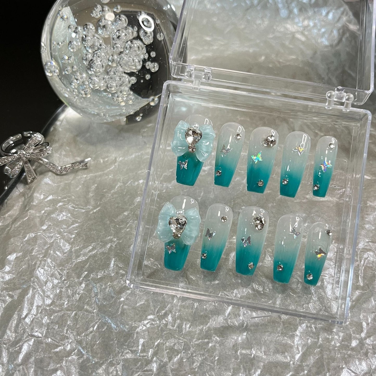 Designer: MaoMao.Handmade Nail Designs Press on Nails DIY Nail Art for woman girl