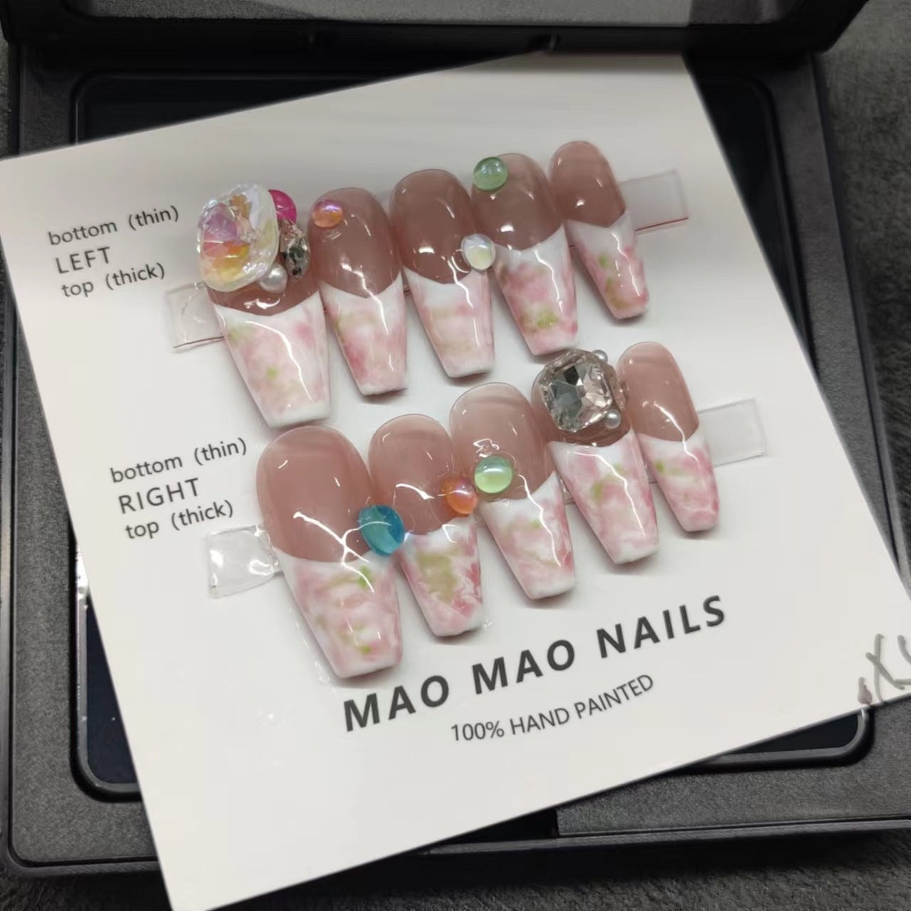 Designer: MaoMao.Handmade Nail Designs Press on Nails DIY Nail Art for woman girl