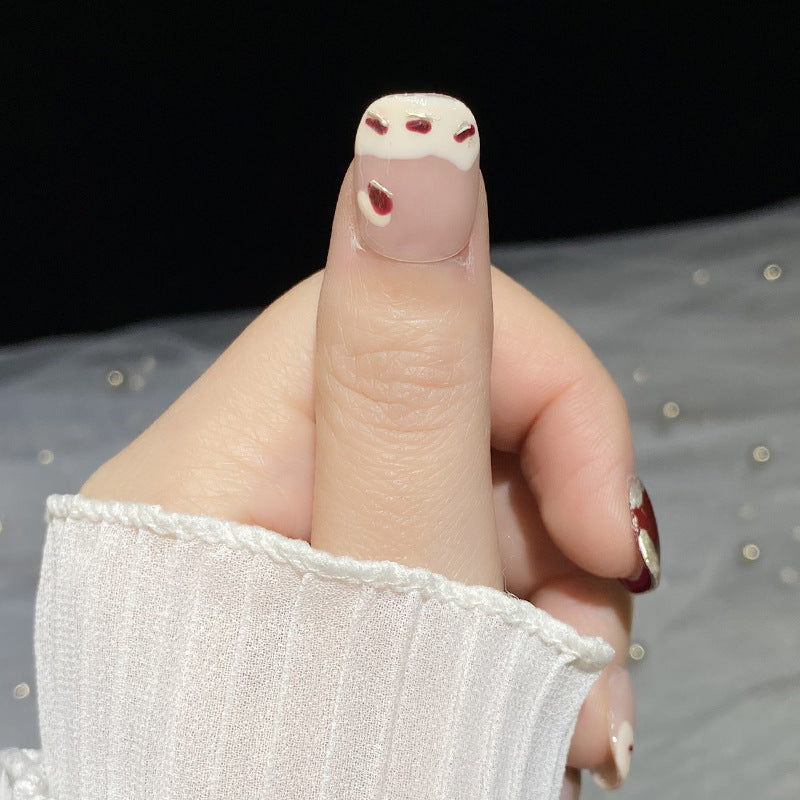 Designer: HuaHua.Handmade nails Press on Nails DIY Nail Art for woman girl Short Square pink