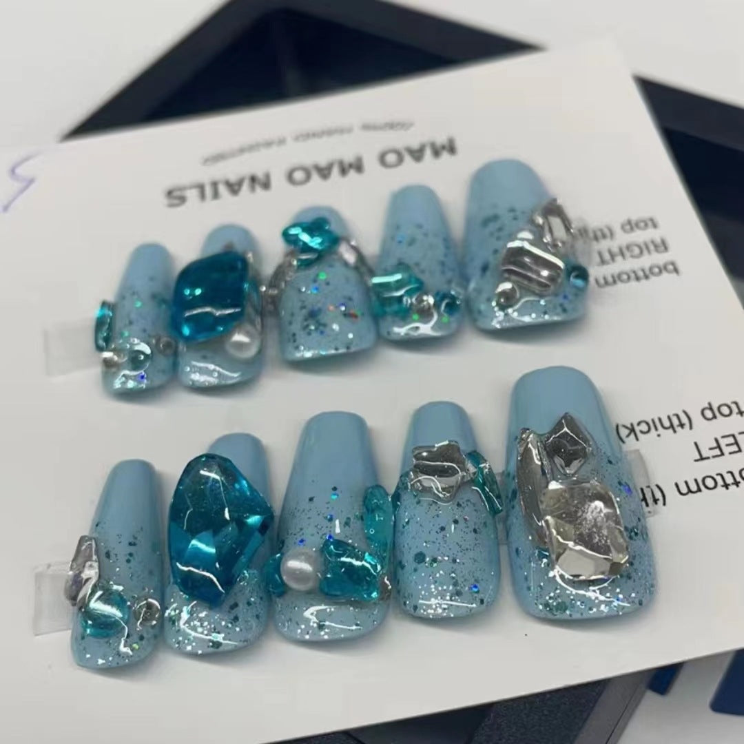 Designer: MaoMao.Handmade Nail Designs Press on Nails DIY Nail Art for woman girl