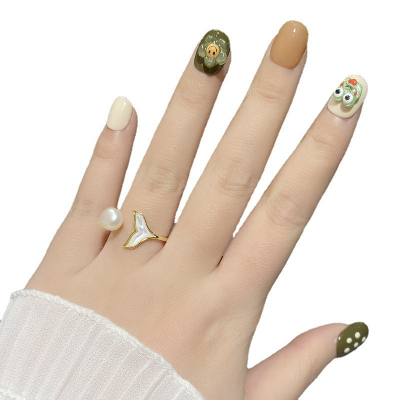 Designer: HuaHua.Handmade nails Press on Nails DIY Nail Art for woman girl Short Square Cartoon