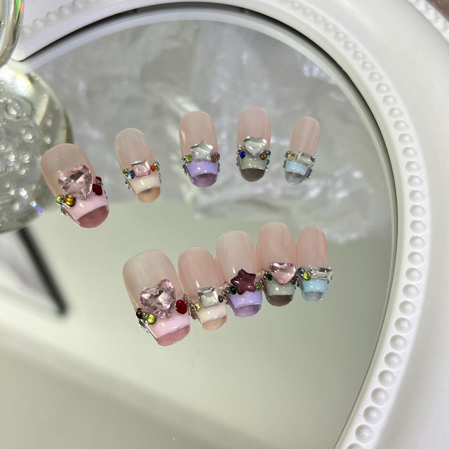 Designer: MaoMao.Handmade Nail Designs Press on Nails DIY Nail Art for woman girl