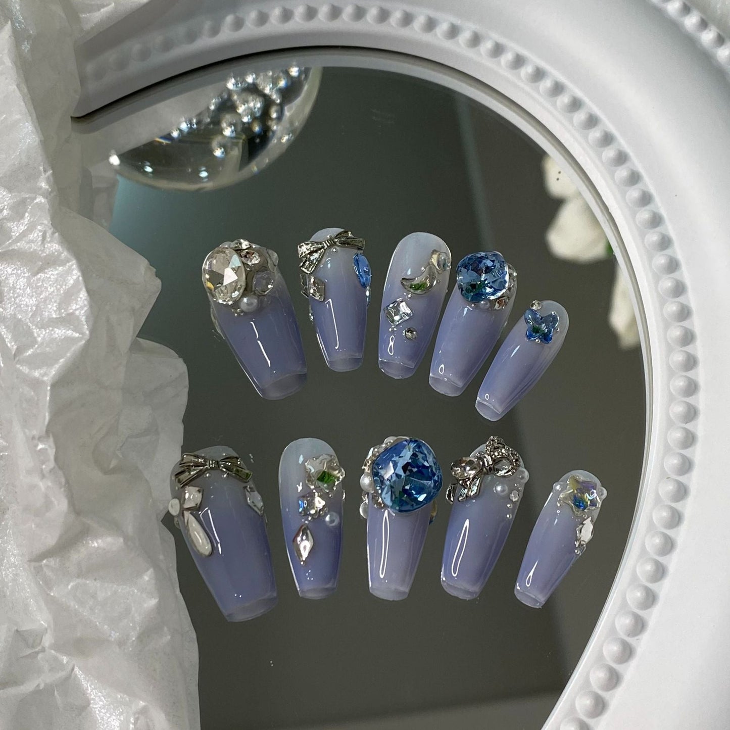 Designer: MaoMao.Handmade Nail Designs Press on Nails DIY Nail Art for woman girl