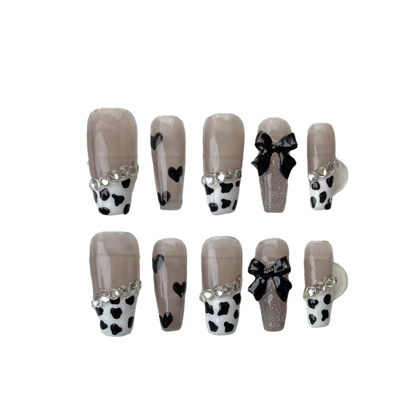 Designer: ManMan Handmade nails Press on Nails DIY Nail Art for woman girl Long Coffin French
