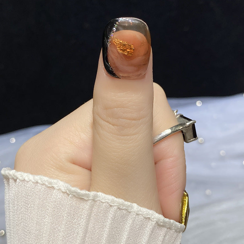 Designer: HuaHua.Handmade nails Press on Nails DIY Nail Art for woman girl Short Square pink