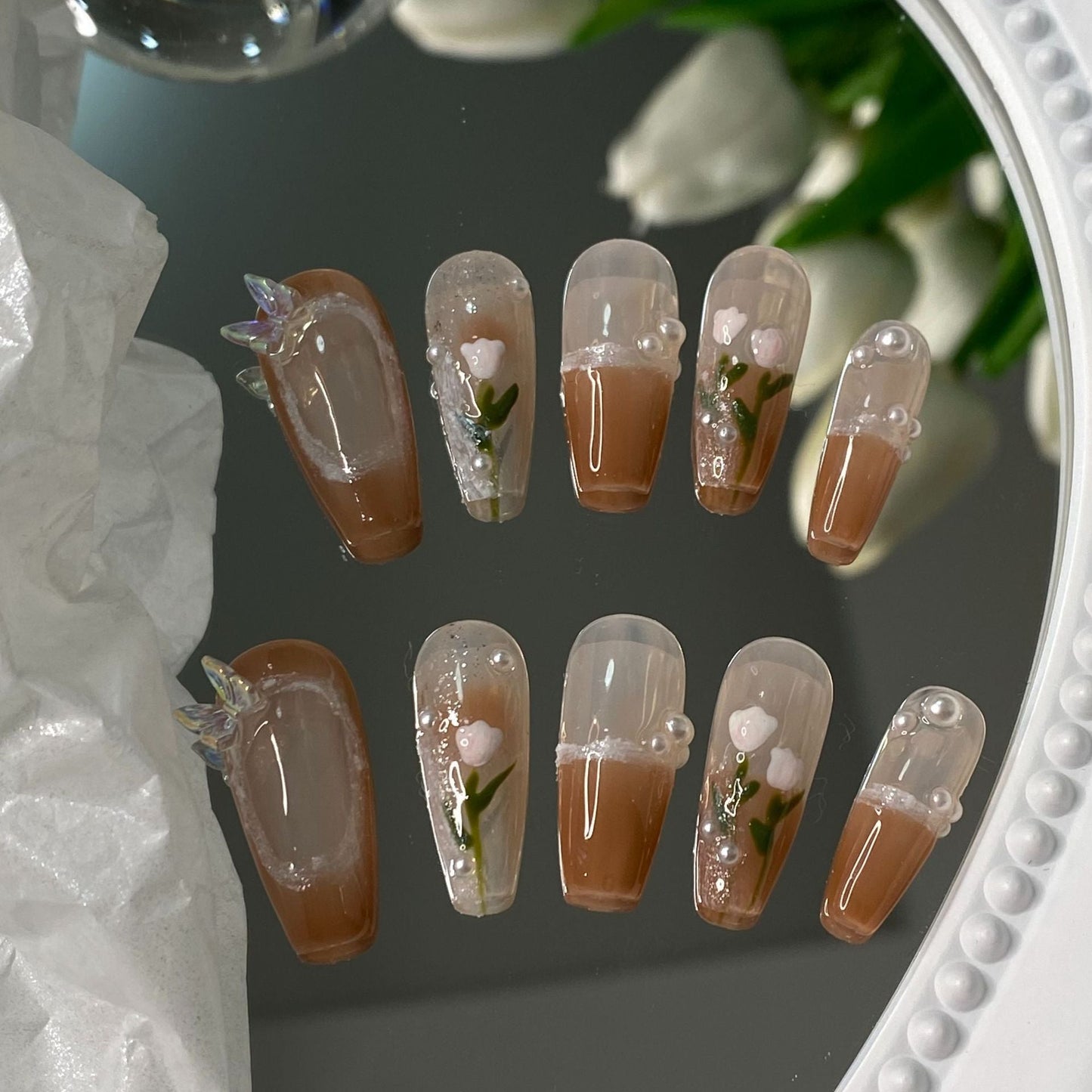Designer: MaoMao.Handmade Nail Designs Press on Nails DIY Nail Art for woman girl