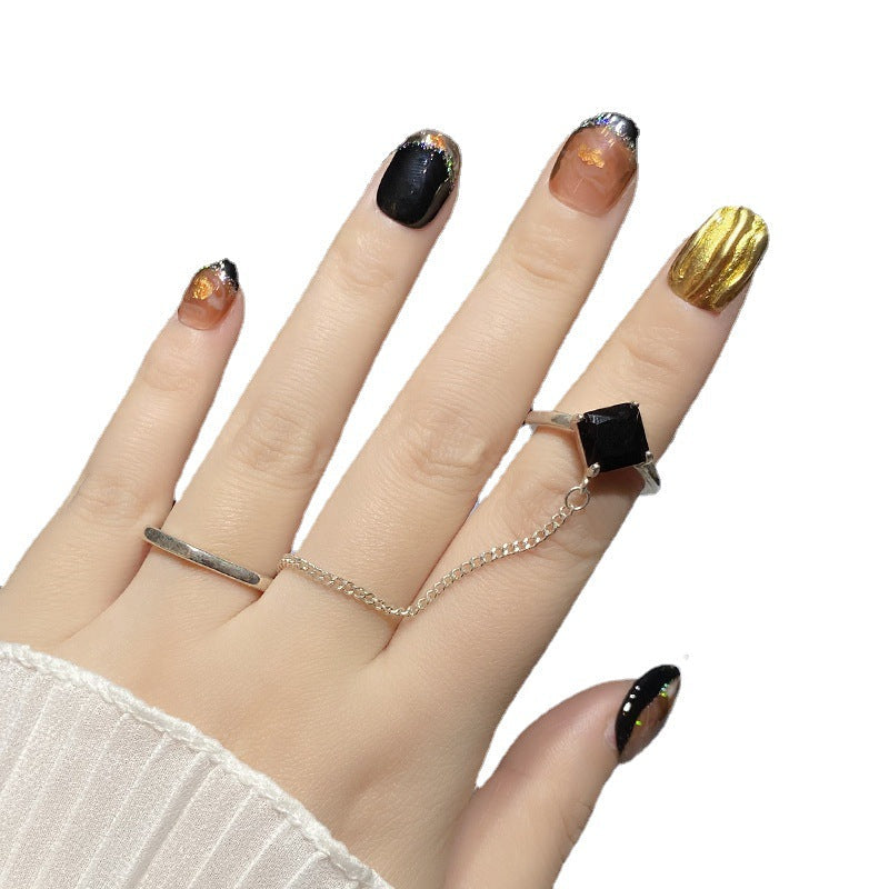 Designer: HuaHua.Handmade nails Press on Nails DIY Nail Art for woman girl Short Square pink