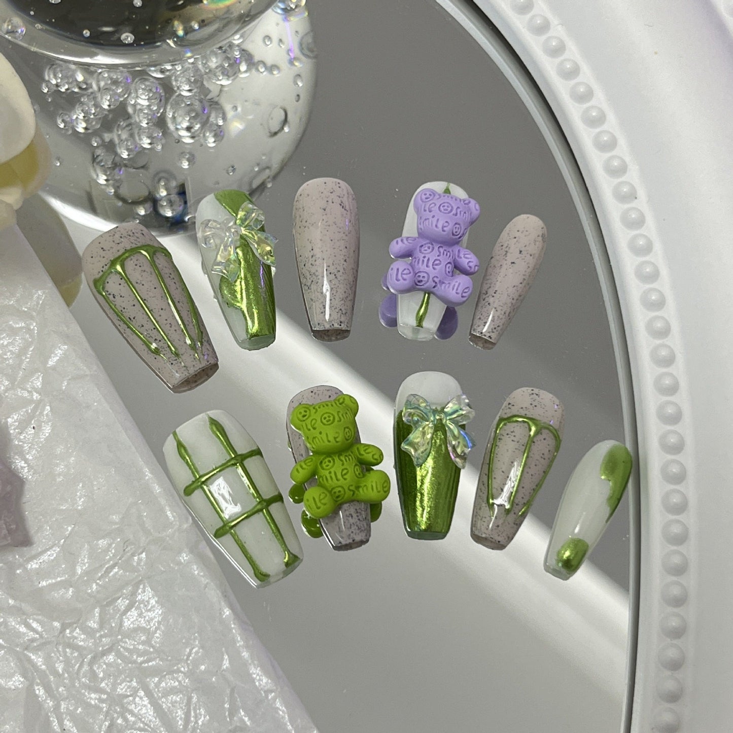 Designer: MaoMao.Handmade Nail Designs Press on Nails DIY Nail Art for woman girl
