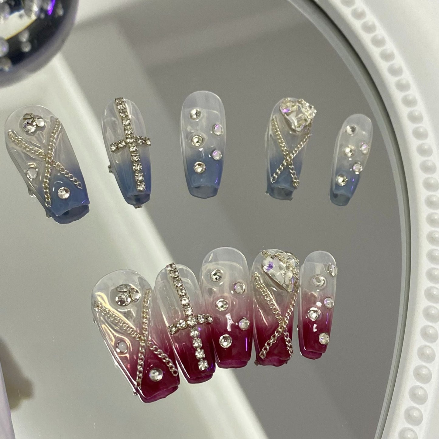 Designer: MaoMao.Handmade Nail Designs Press on Nails DIY Nail Art for woman girl