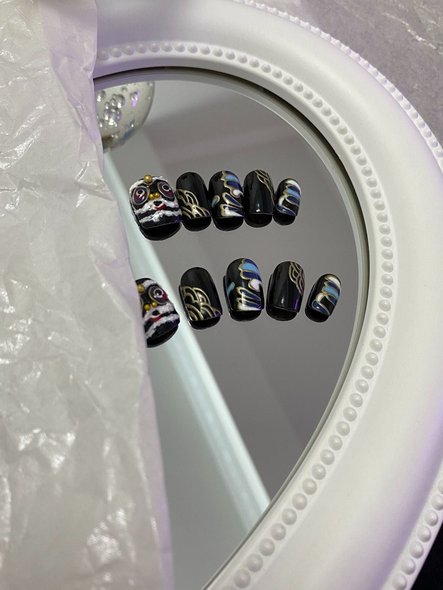 Designer: MaoMao.Handmade Nail Designs Press on Nails DIY Nail Art for woman girl