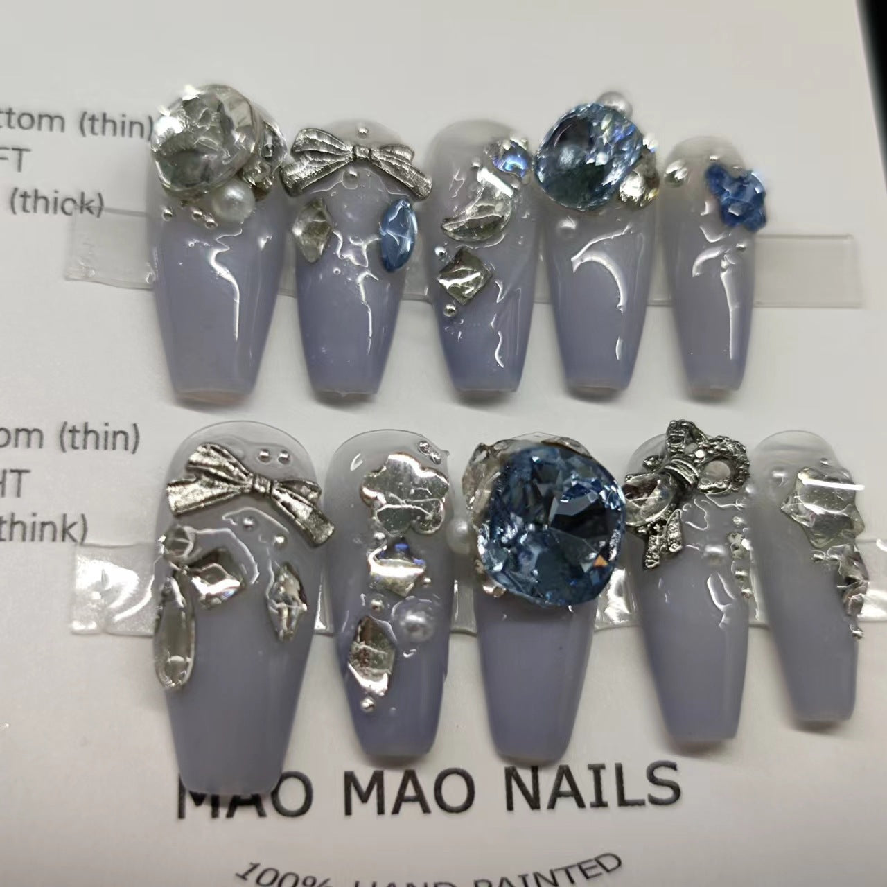 Designer: MaoMao.Handmade Nail Designs Press on Nails DIY Nail Art for woman girl