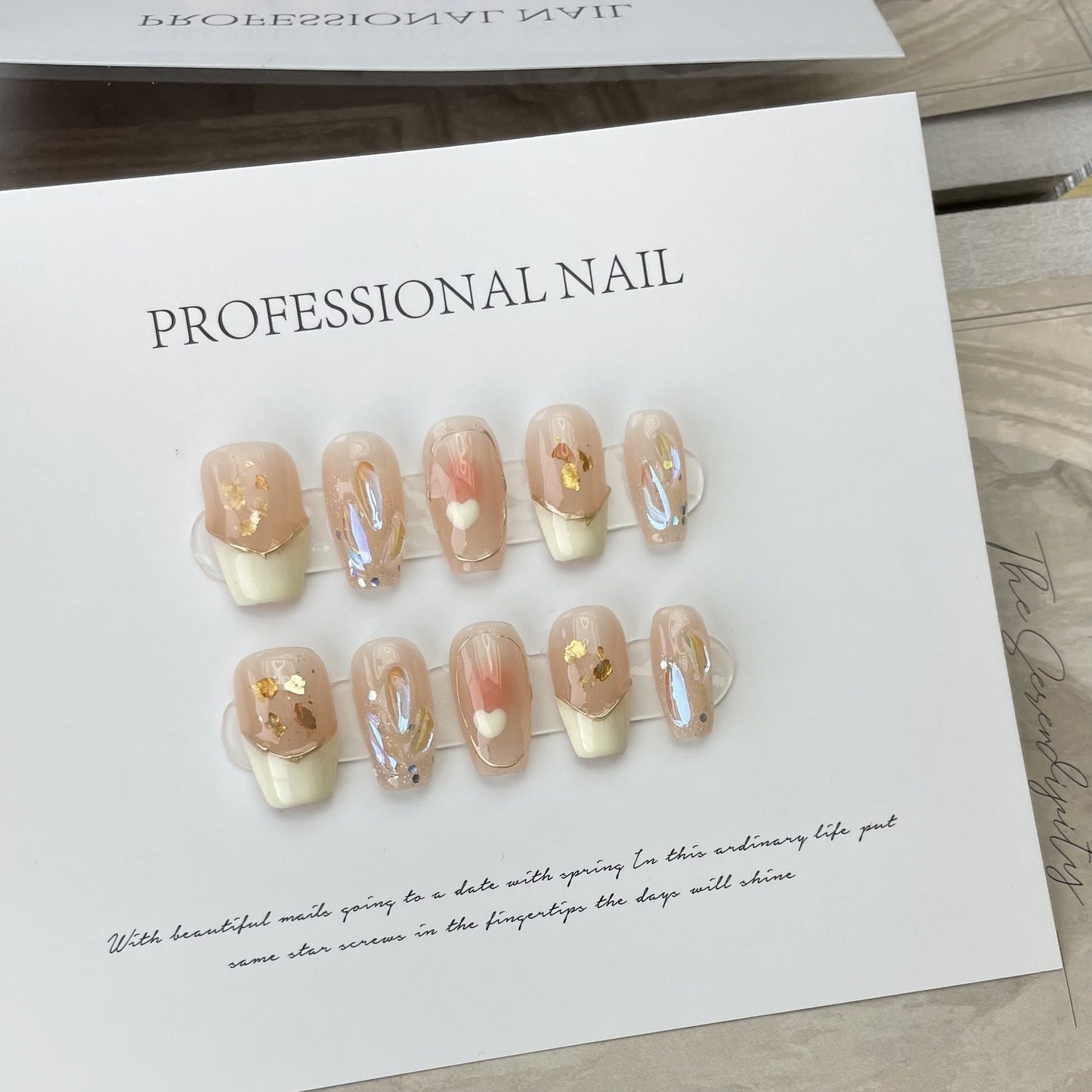 Designer: ManMan Handmade nails Press on Nails DIY Nail Art for woman girl Long Coffin pink