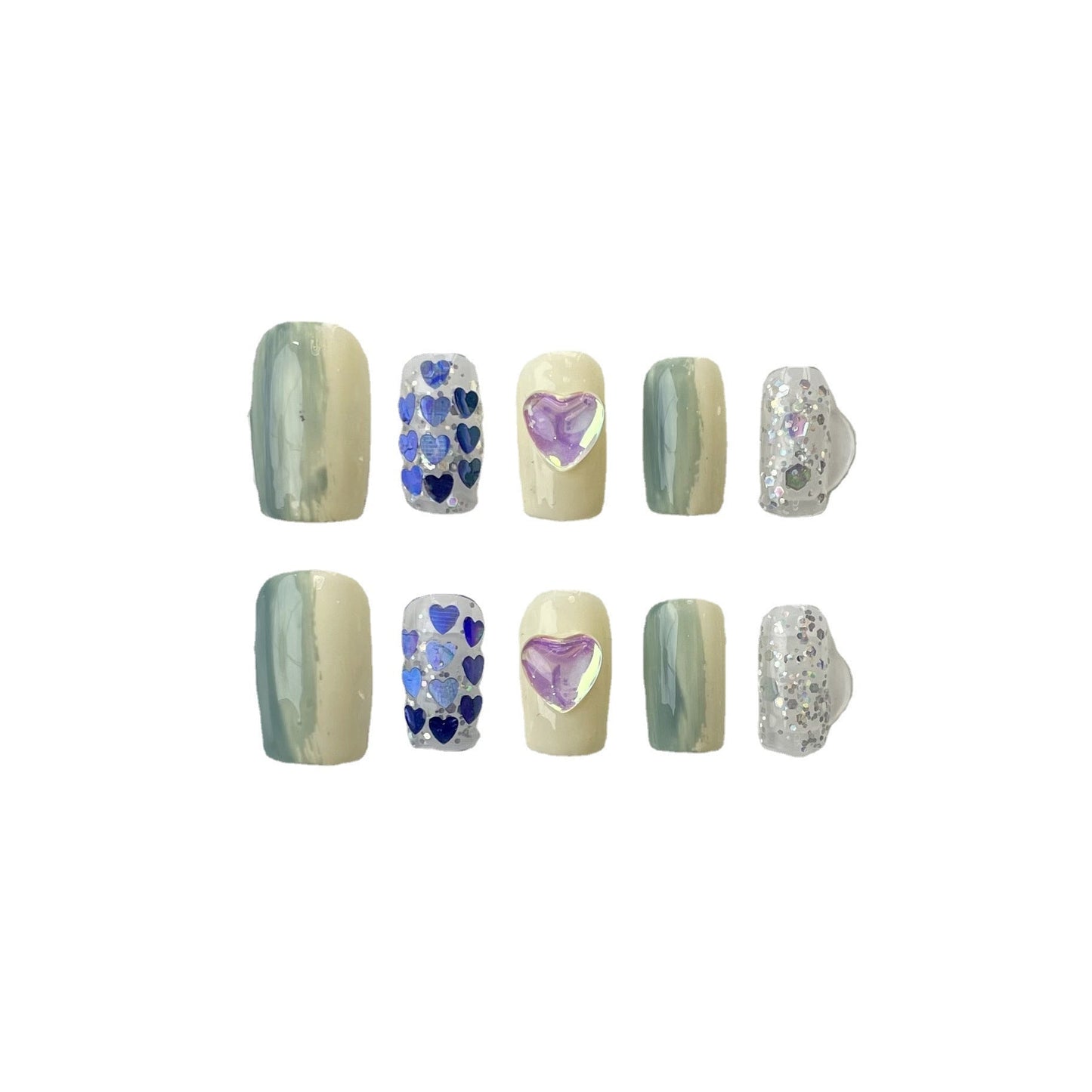 Designer: ManMan Handmade nails Press on Nails DIY Nail Art for woman girl Short Square