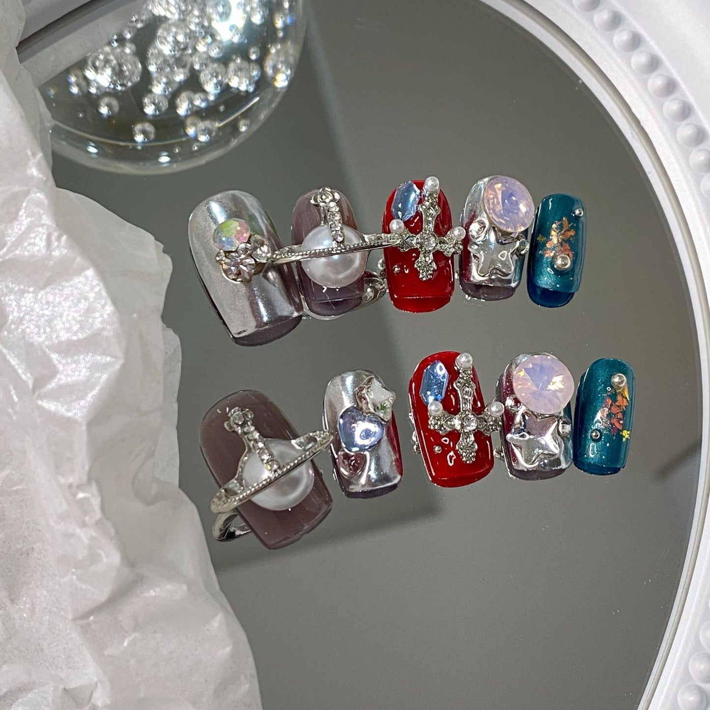 Designer: MaoMao.Handmade Nail Designs Press on Nails DIY Nail Art for woman girl