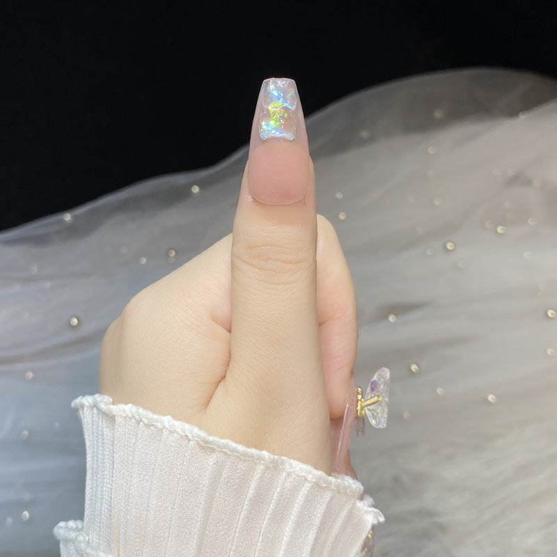 Designer: HuaHua.Handmade nails Press on Nails DIY Nail Art for woman girl Long Coffin pink