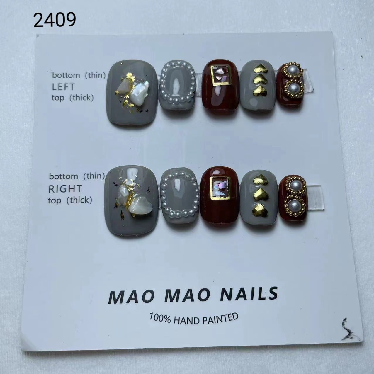 Designer: MaoMao.Handmade Nail Designs Press on Nails DIY Nail Art for woman girl