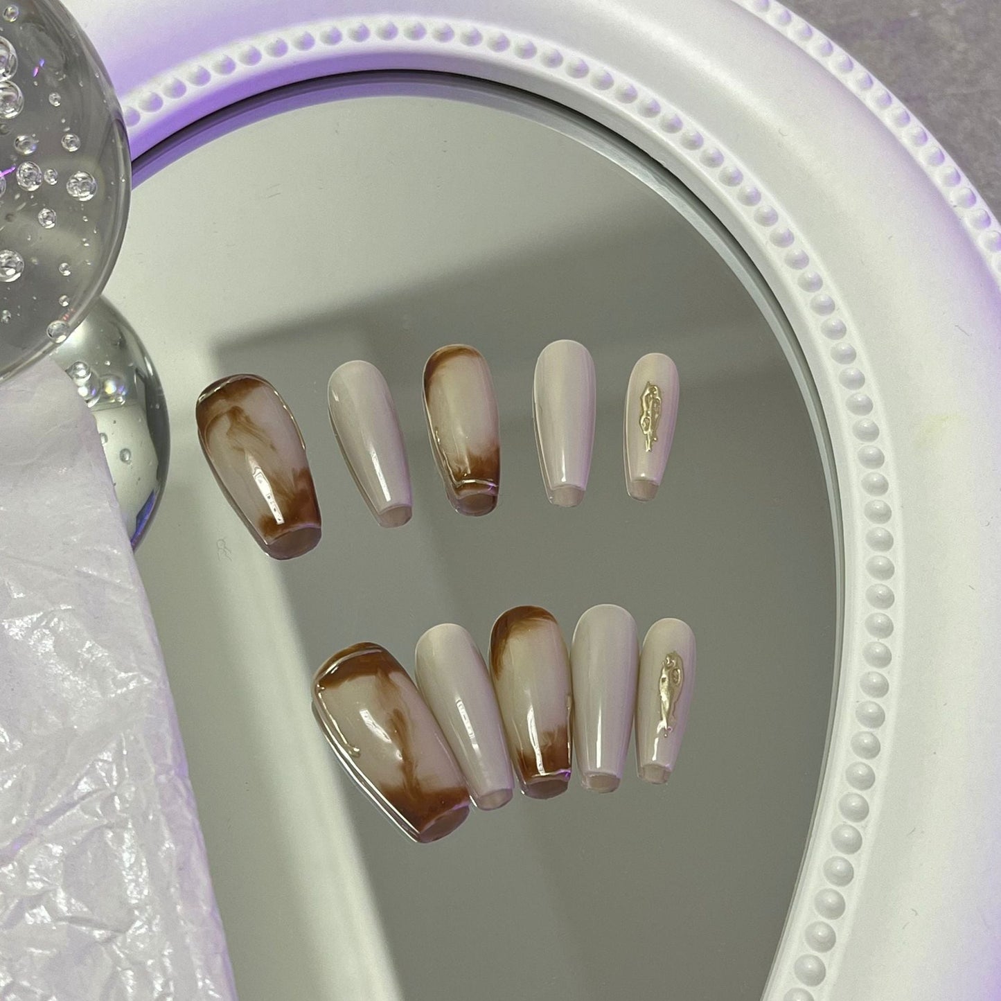 Designer: MaoMao.Handmade Nail Designs Press on Nails DIY Nail Art for woman girl