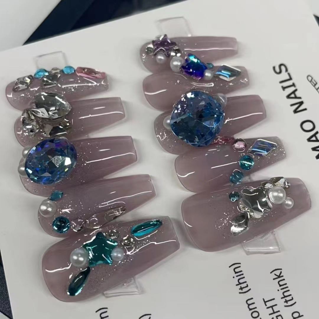 Designer: MaoMao.Handmade Nail Designs Press on Nails DIY Nail Art for woman girl