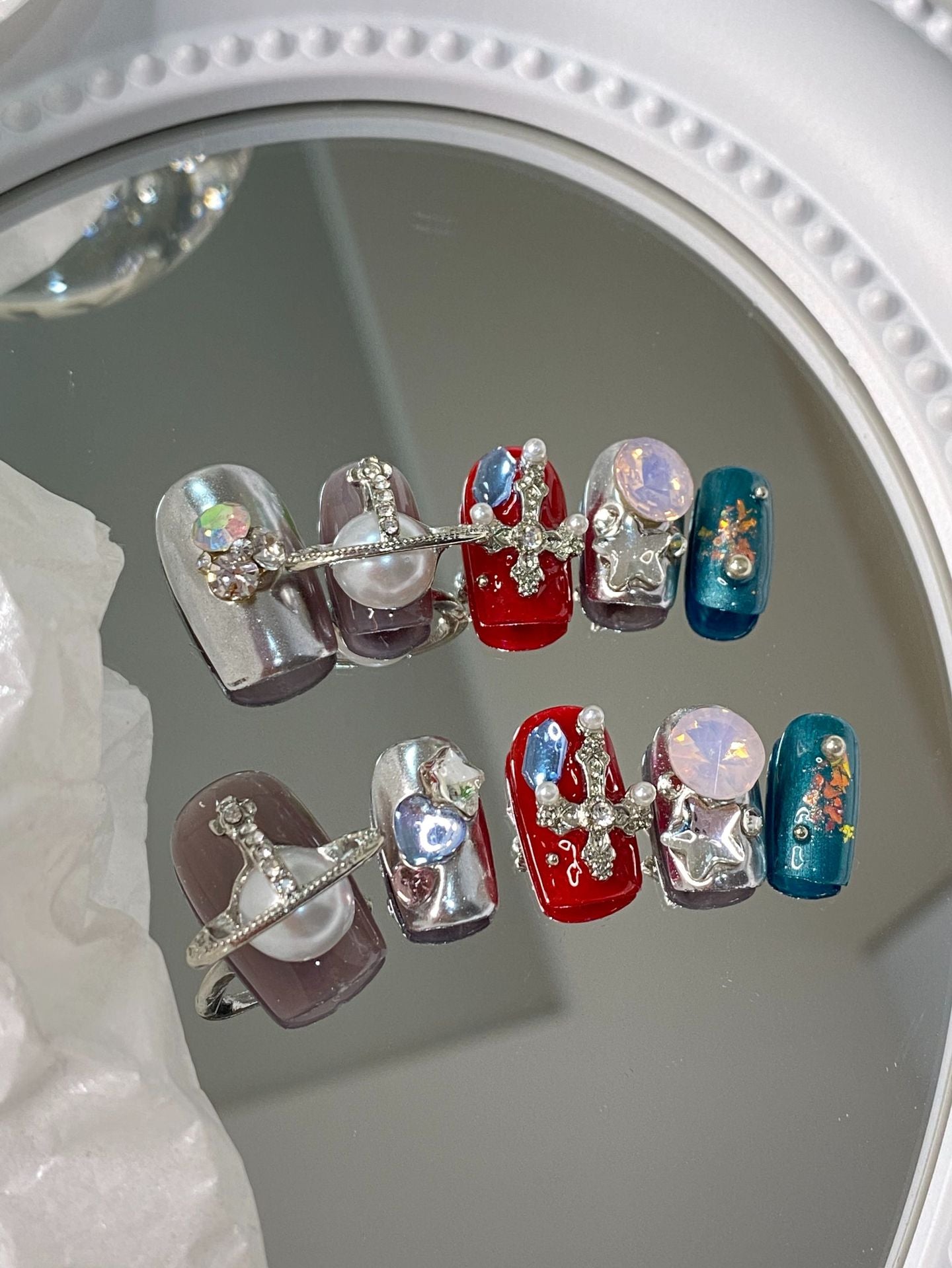Designer: MaoMao.Handmade Nail Designs Press on Nails DIY Nail Art for woman girl