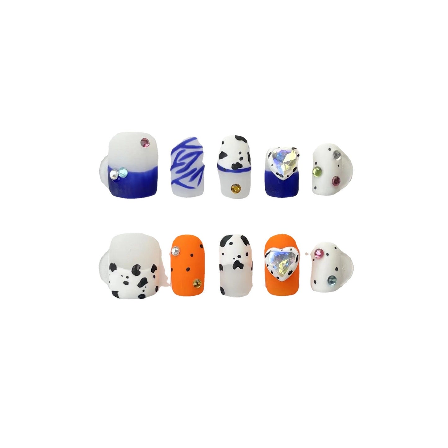 Designer: ManMan Handmade nails Press on Nails DIY Nail Art for woman girl Short Square