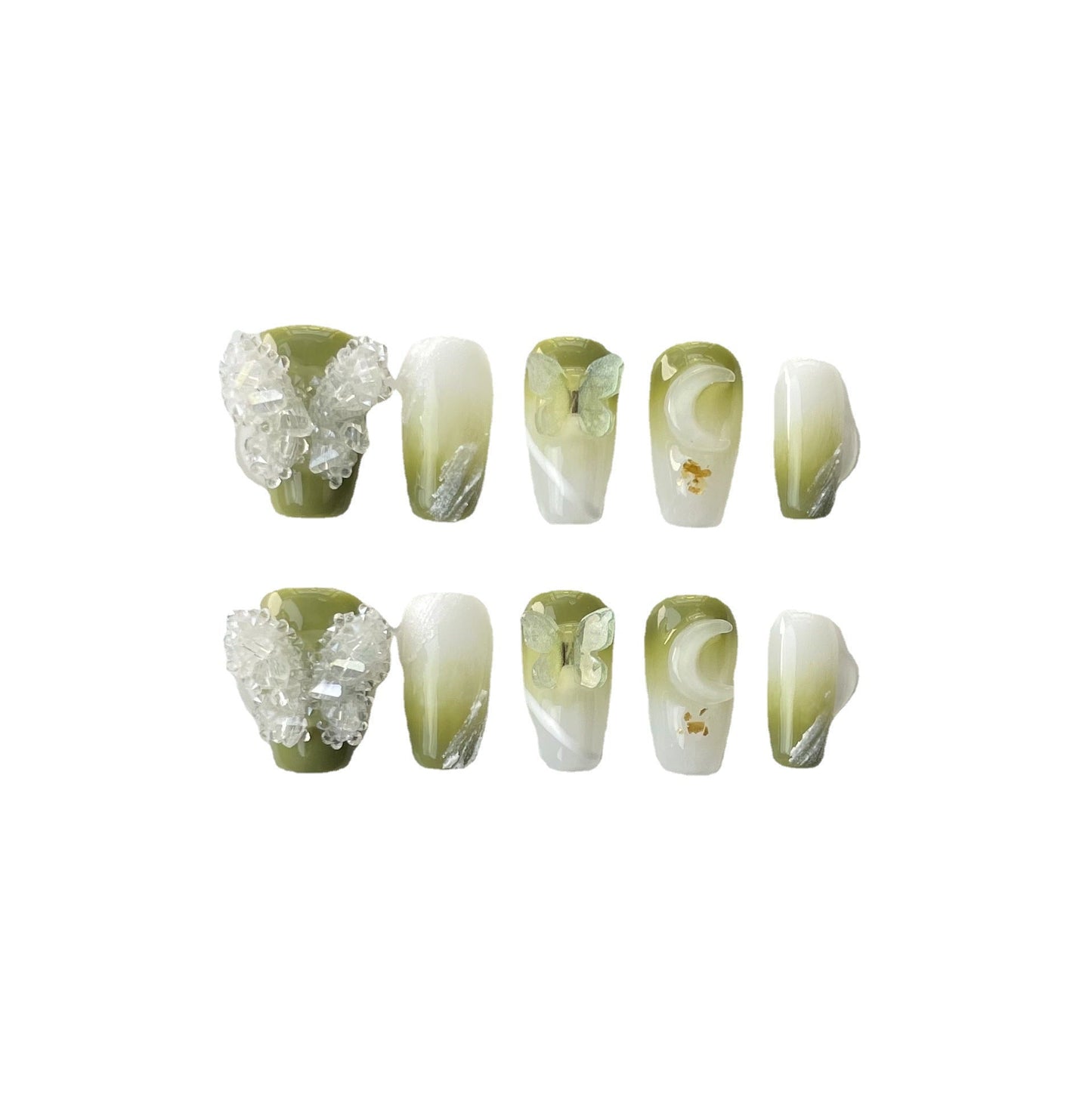 Designer: ManMan Handmade nails Press on Nails DIY Nail Art for woman girl Long Coffin