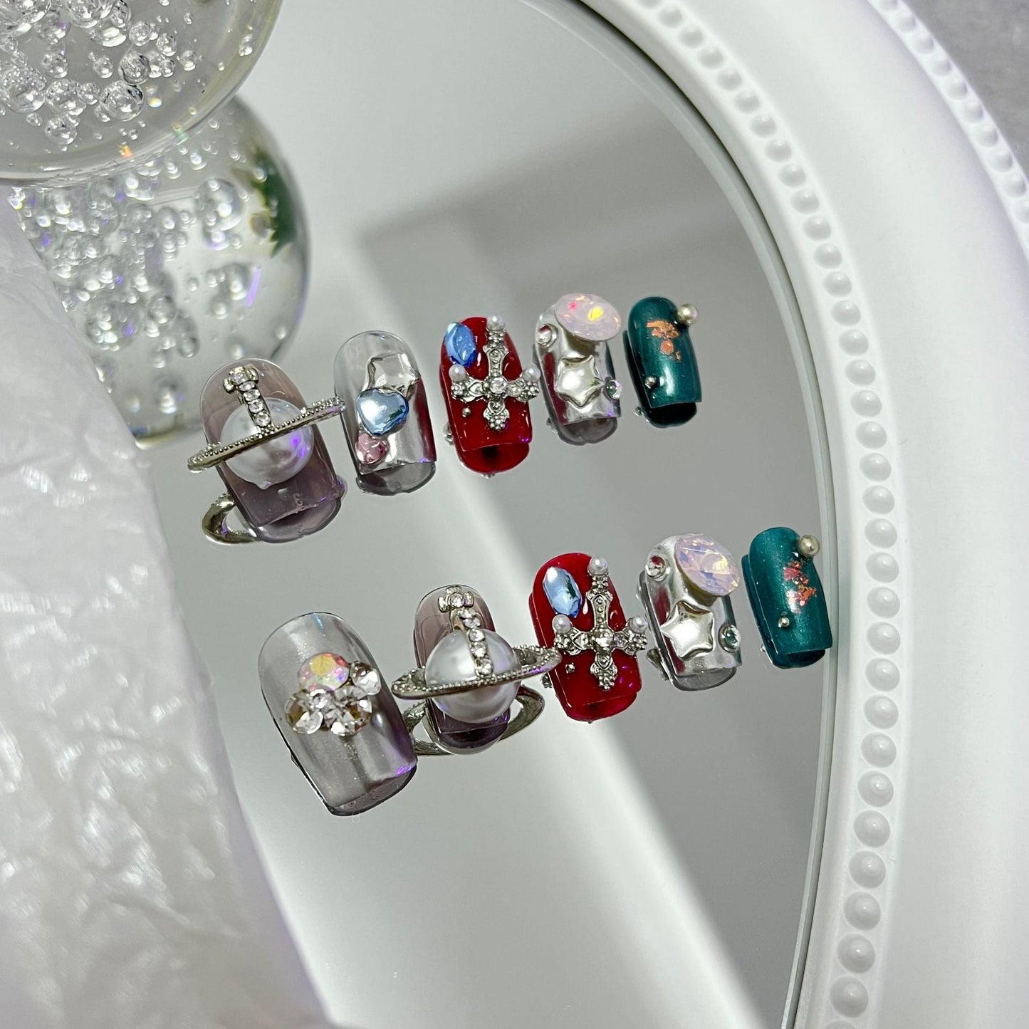 Designer: MaoMao.Handmade Nail Designs Press on Nails DIY Nail Art for woman girl