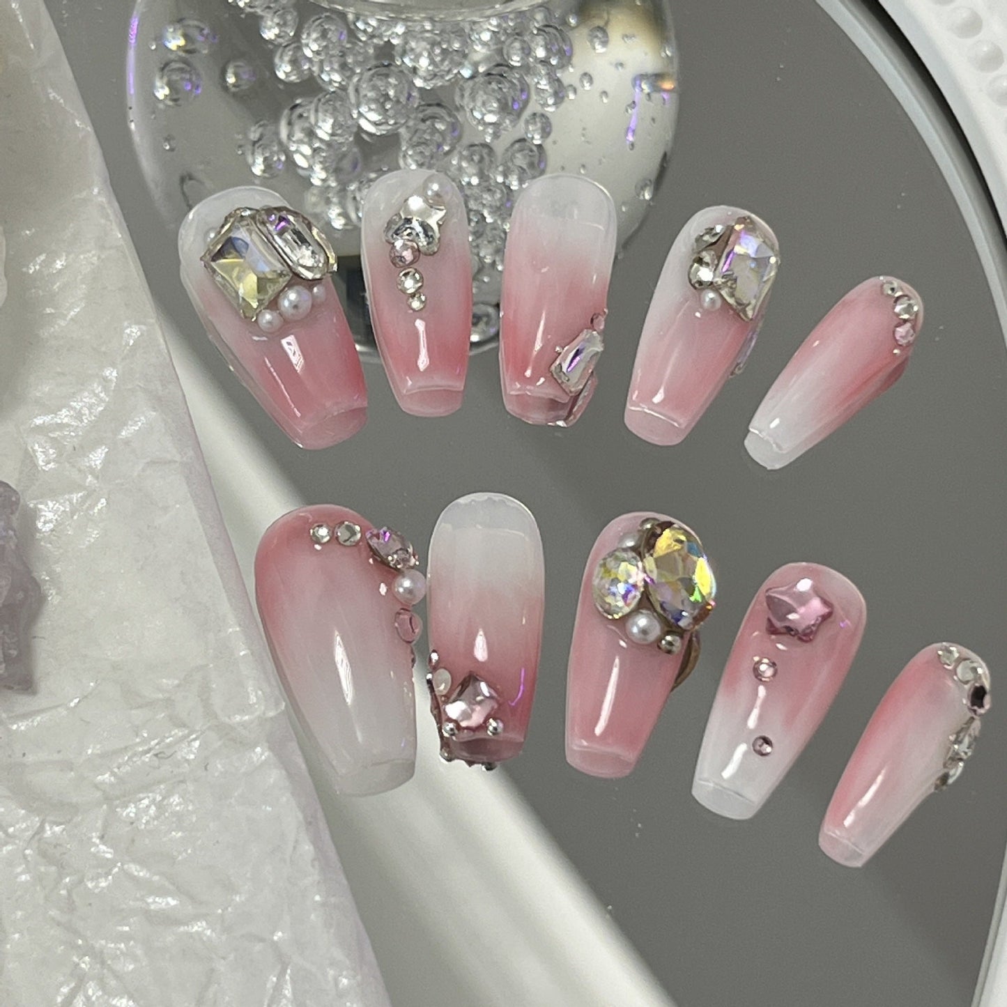 Designer: MaoMao.Handmade Nail Designs Press on Nails DIY Nail Art for woman girl