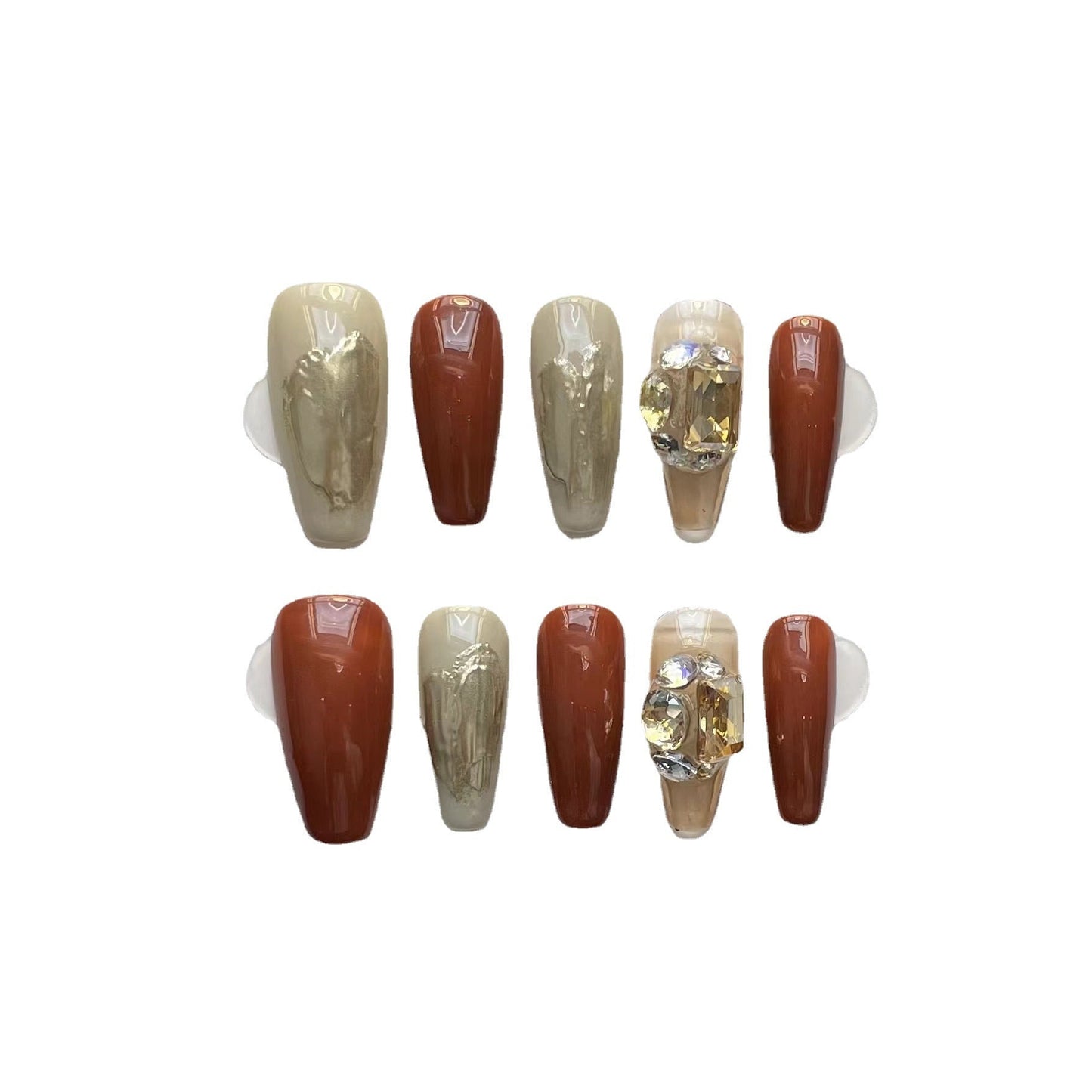 Designer: ManMan Handmade nails Press on Nails DIY Nail Art for woman girl Long Coffin red