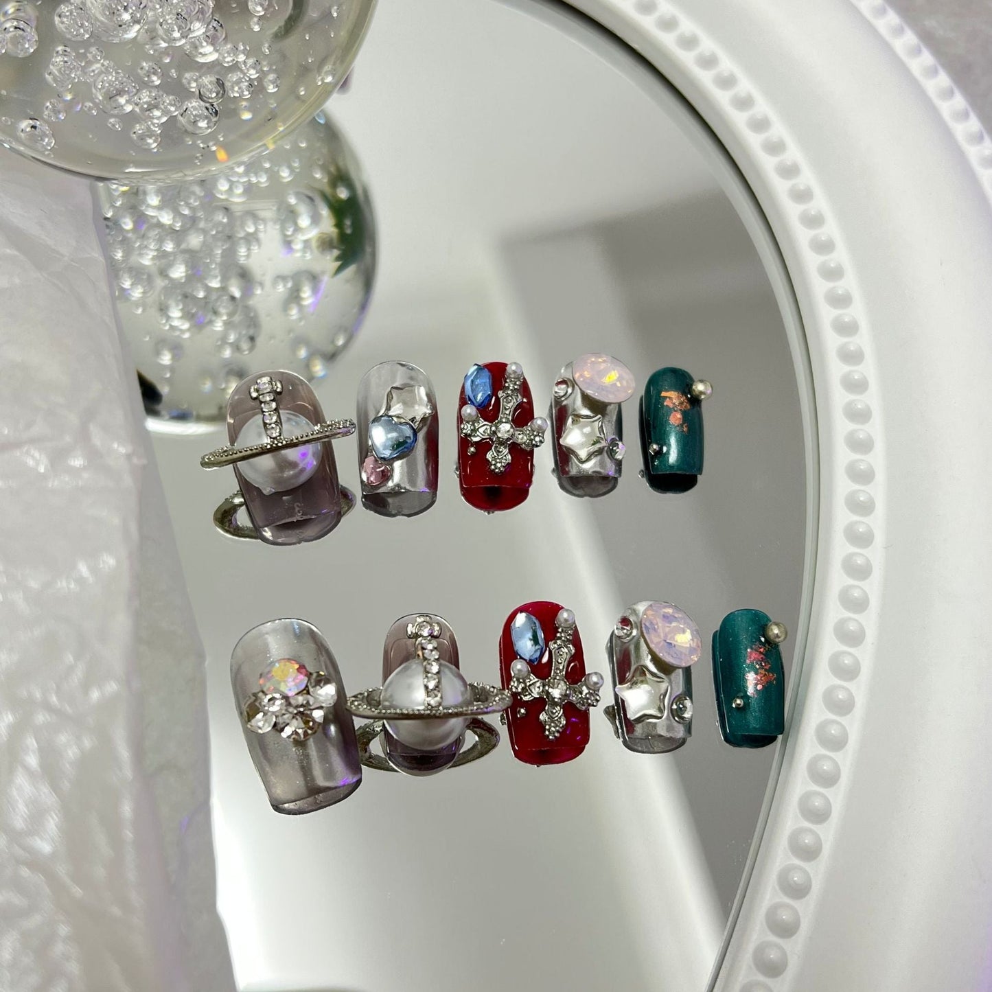 Designer: MaoMao.Handmade Nail Designs Press on Nails DIY Nail Art for woman girl
