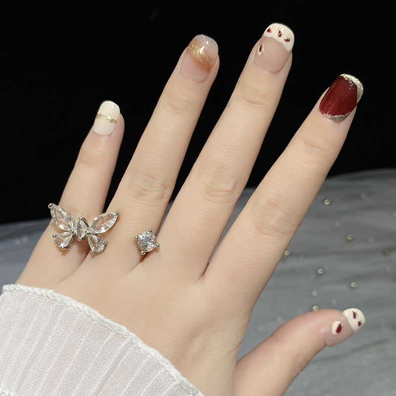 Designer: HuaHua.Handmade nails Press on Nails DIY Nail Art for woman girl Short Square pink