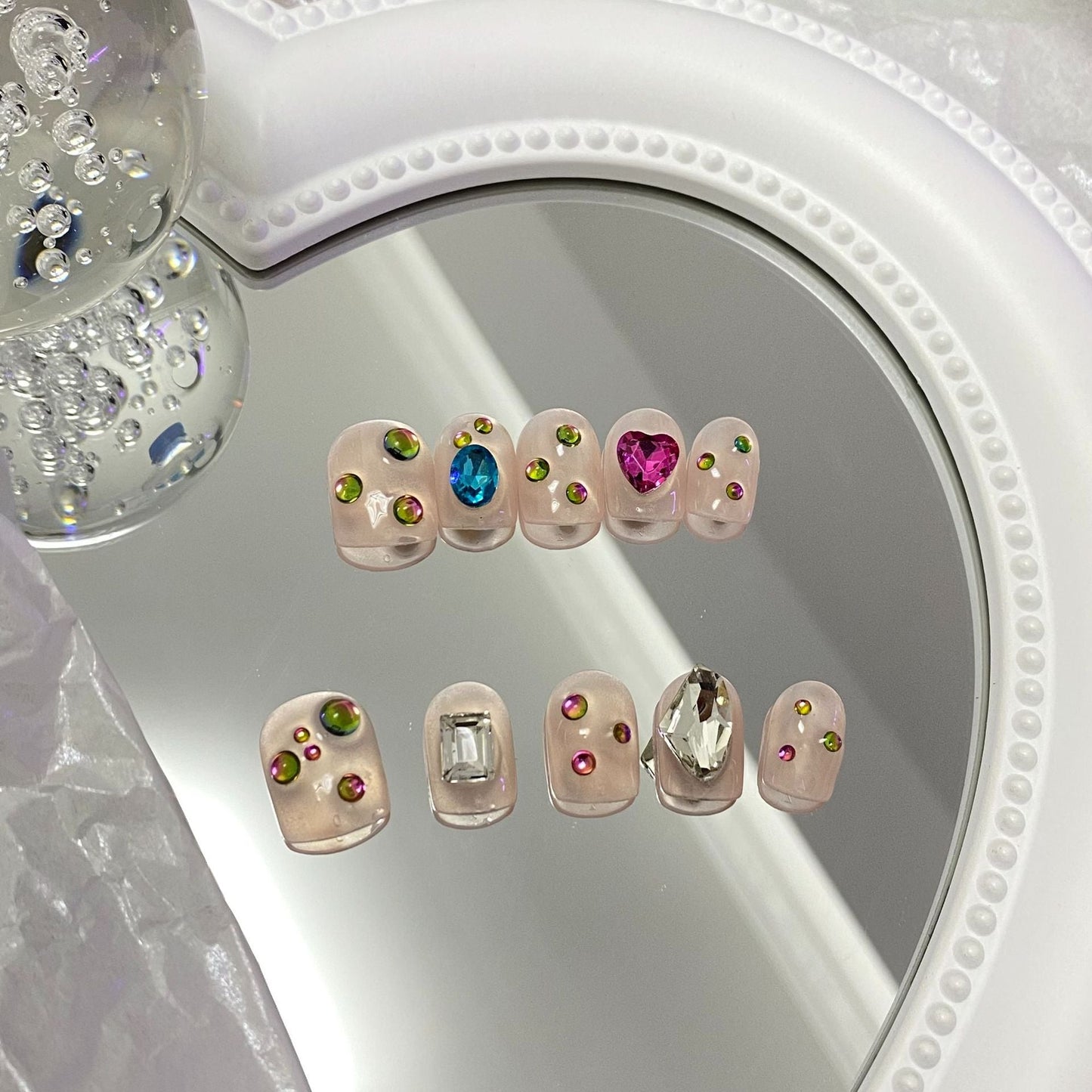 Designer: MaoMao.Handmade Nail Designs Press on Nails DIY Nail Art for woman girl