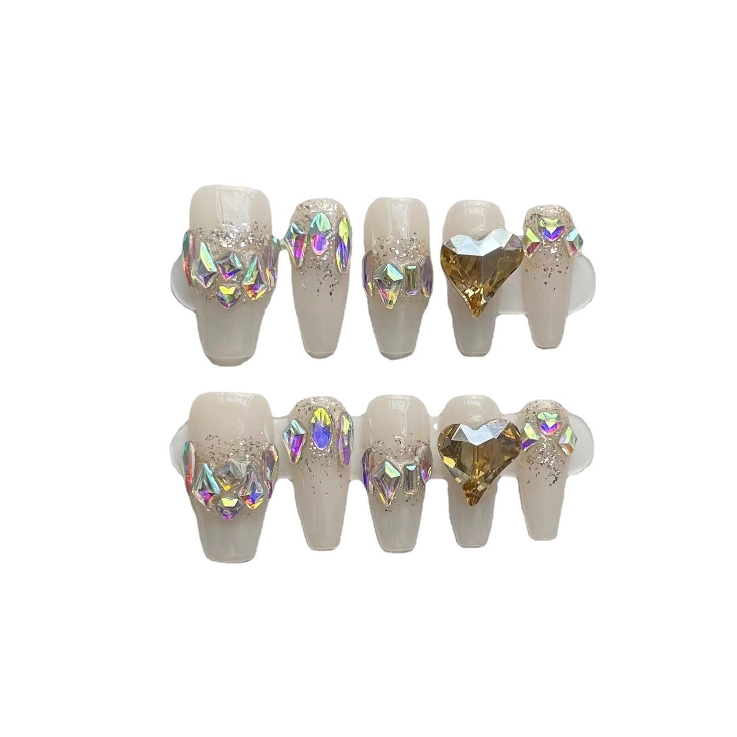 Designer: ManMan Handmade nails Press on Nails DIY Nail Art for woman girl Long Coffin pink