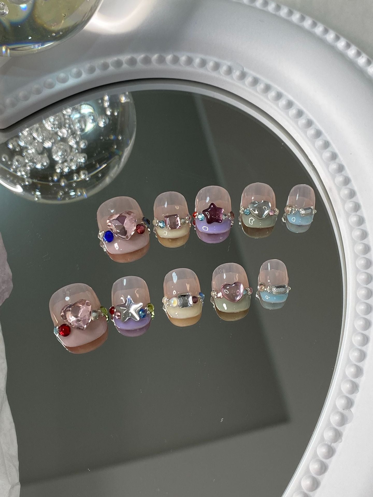 Designer: MaoMao.Handmade Nail Designs Press on Nails DIY Nail Art for woman girl