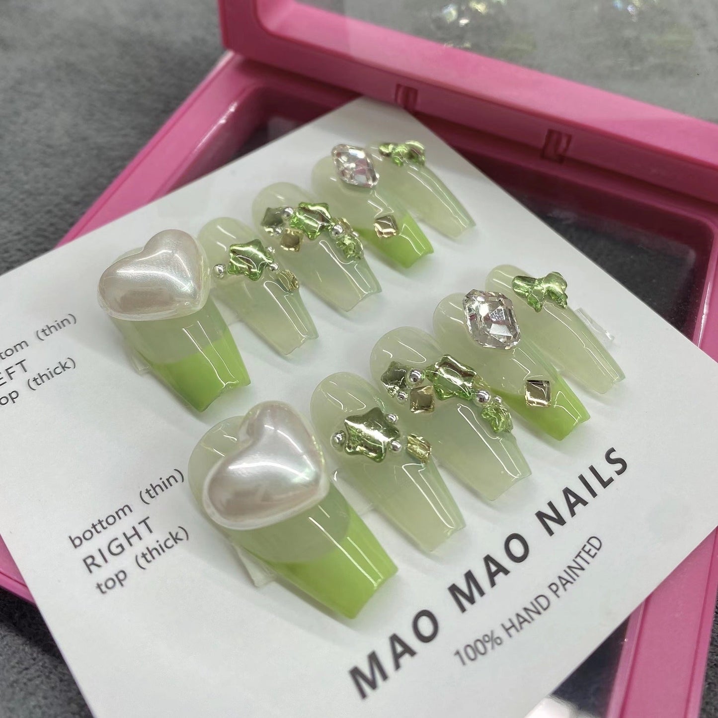 Designer: MaoMao.Handmade Nail Designs Press on Nails DIY Nail Art for woman girl