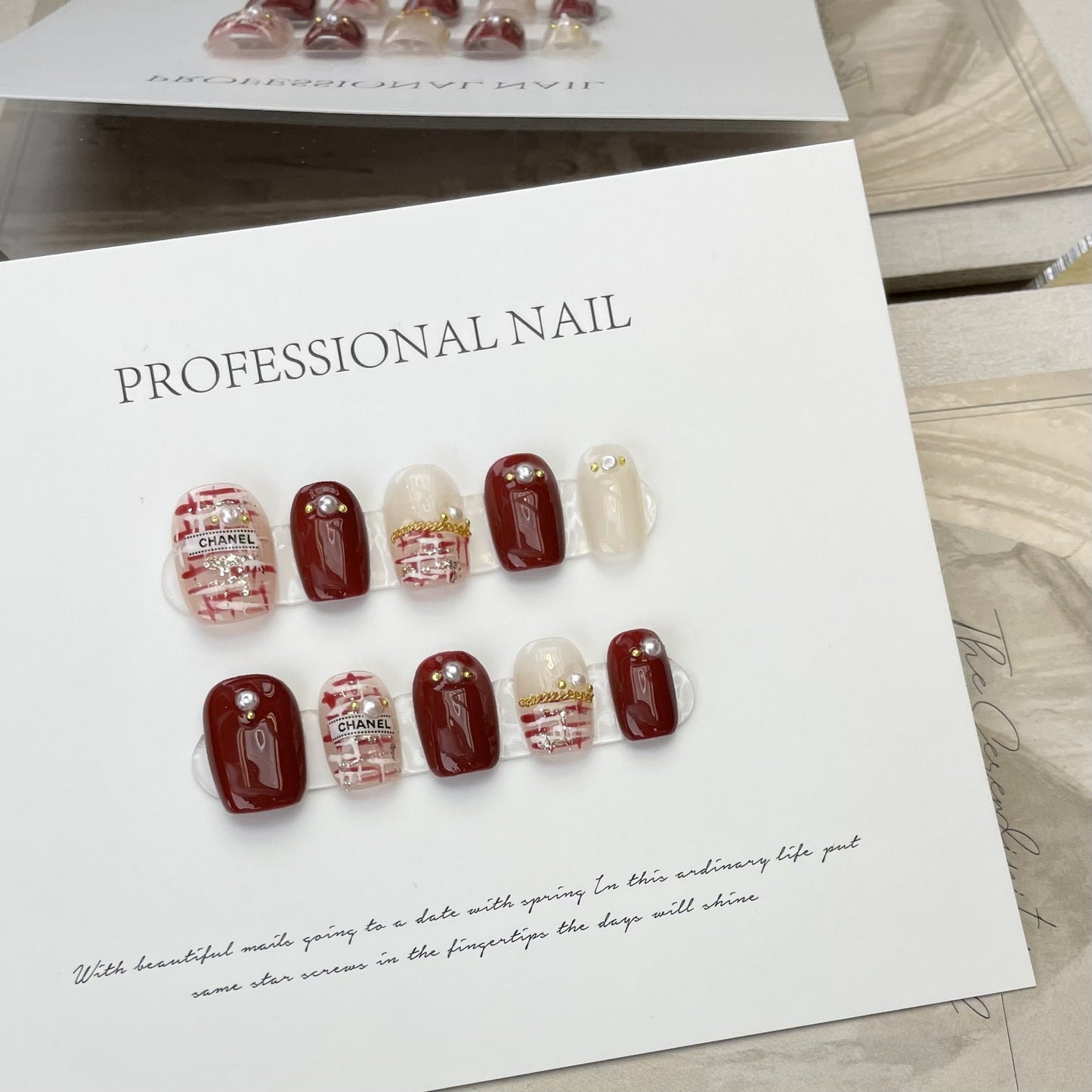 Designer: ManMan Handmade nails Press on Nails DIY Nail Art for woman girl Short Square red