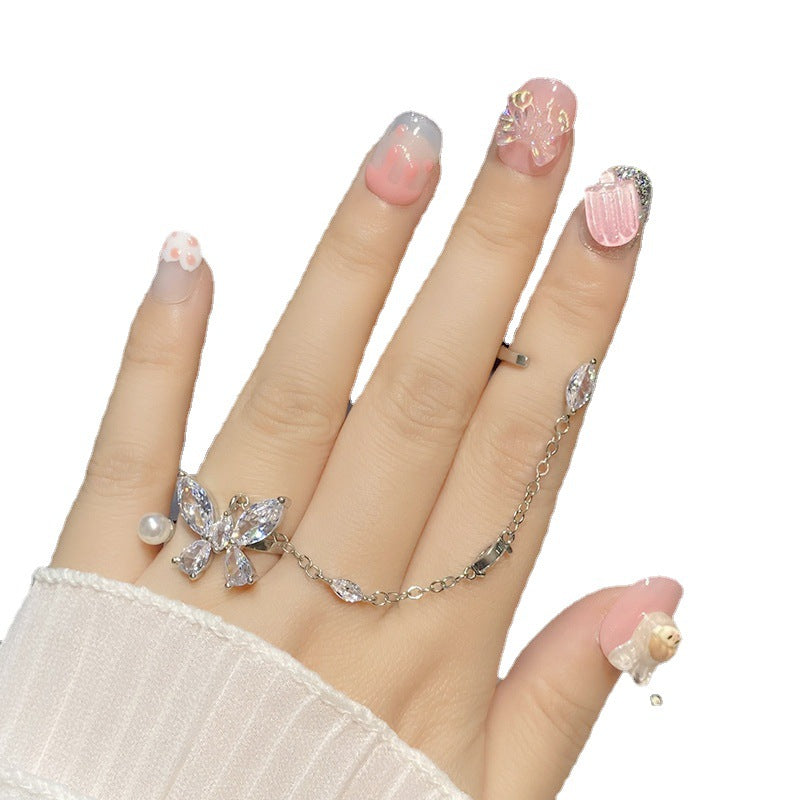 Designer: HuaHua.Handmade nails Press on Nails DIY Nail Art for woman girl Short Square pink