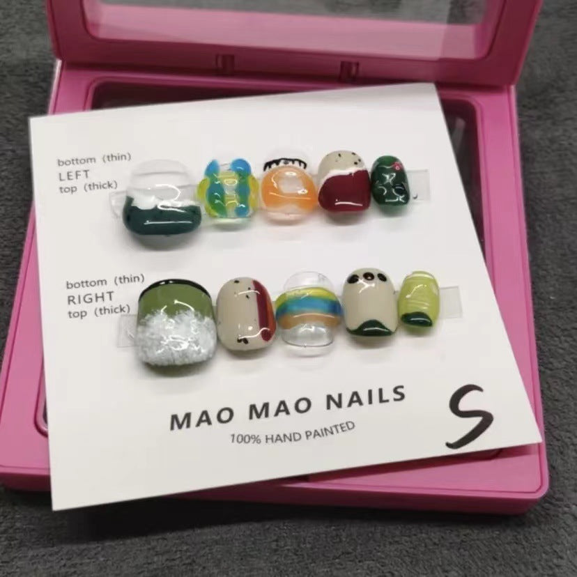 Designer: MaoMao.Handmade Nail Designs Press on Nails DIY Nail Art for woman girl