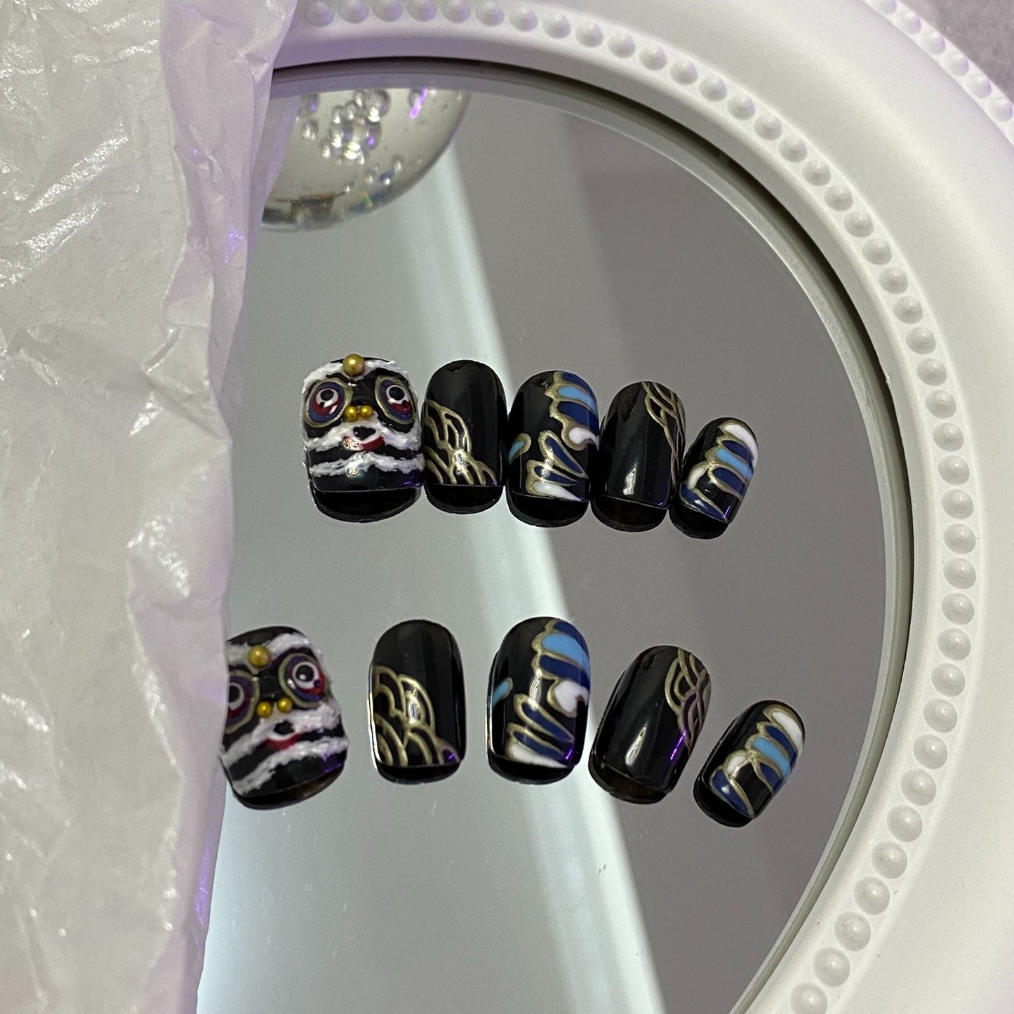Designer: MaoMao.Handmade Nail Designs Press on Nails DIY Nail Art for woman girl
