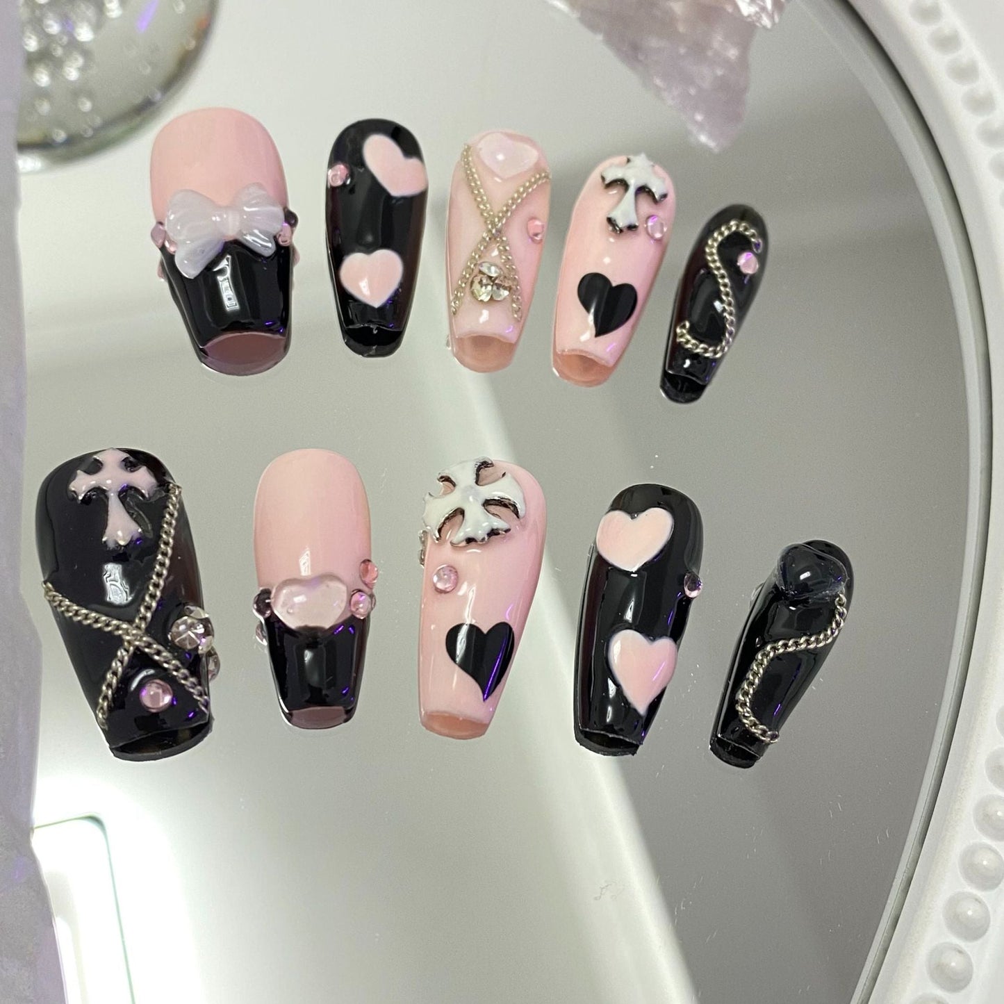 Designer: MaoMao.Handmade Nail Designs Press on Nails DIY Nail Art for woman girl