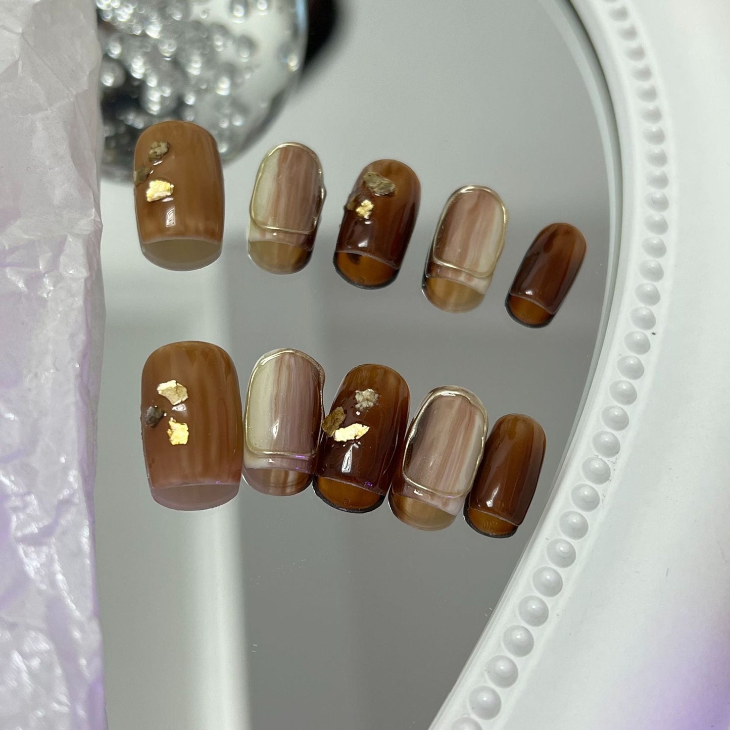 Designer: MaoMao.Handmade Nail Designs Press on Nails DIY Nail Art for woman girl