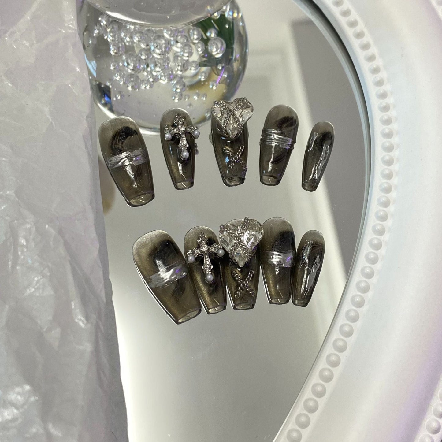 Designer: MaoMao.Handmade Nail Designs Press on Nails DIY Nail Art for woman girl
