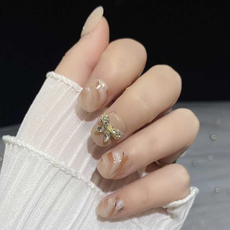 Designer: HuaHua.Handmade nails Press on Nails DIY Nail Art for woman girl Short Square pink