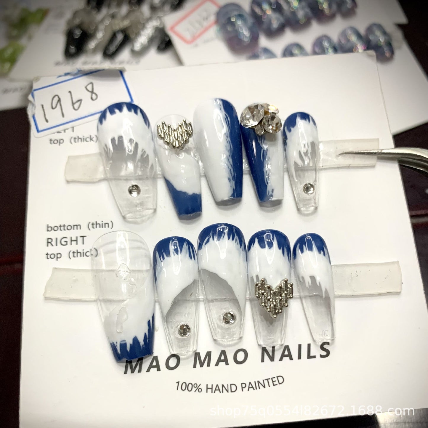 Designer: MaoMao.Handmade Nail Designs Press on Nails DIY Nail Art for woman girl