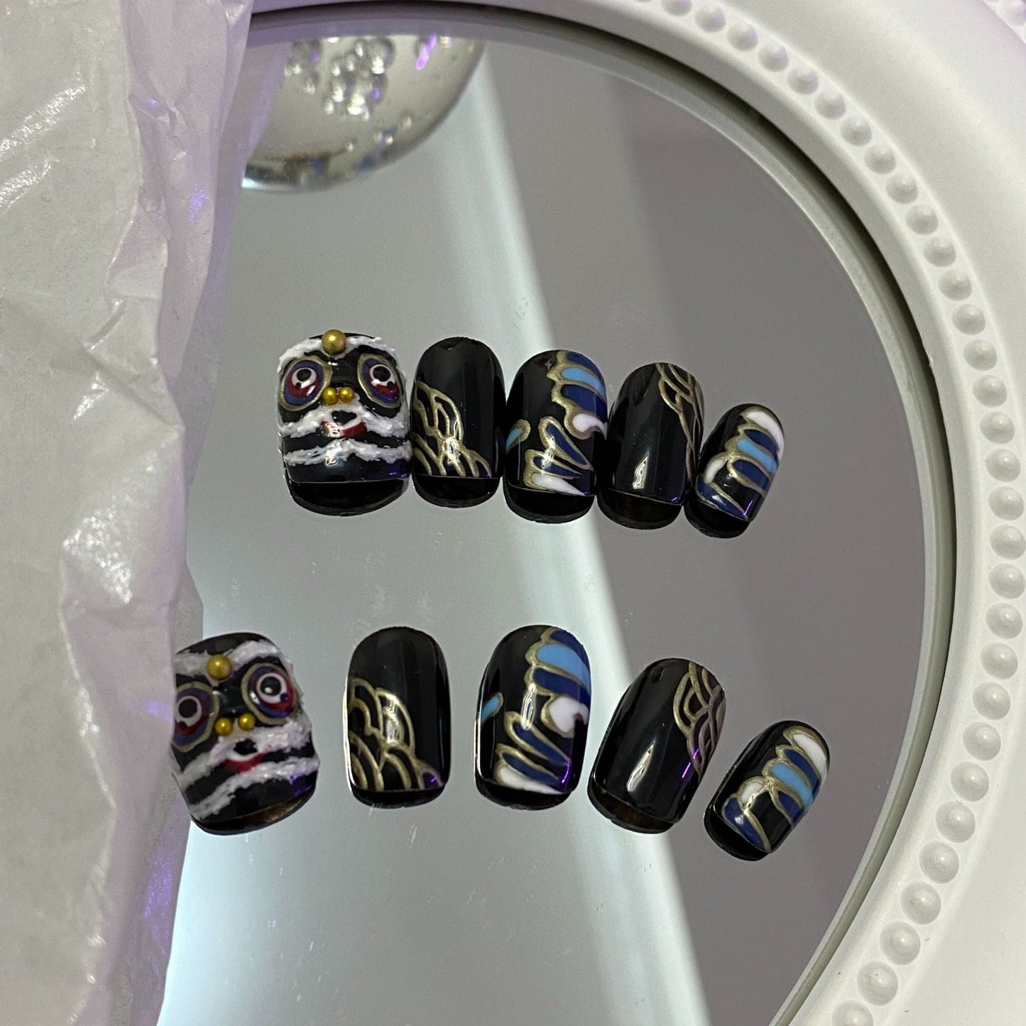 Designer: MaoMao.Handmade Nail Designs Press on Nails DIY Nail Art for woman girl