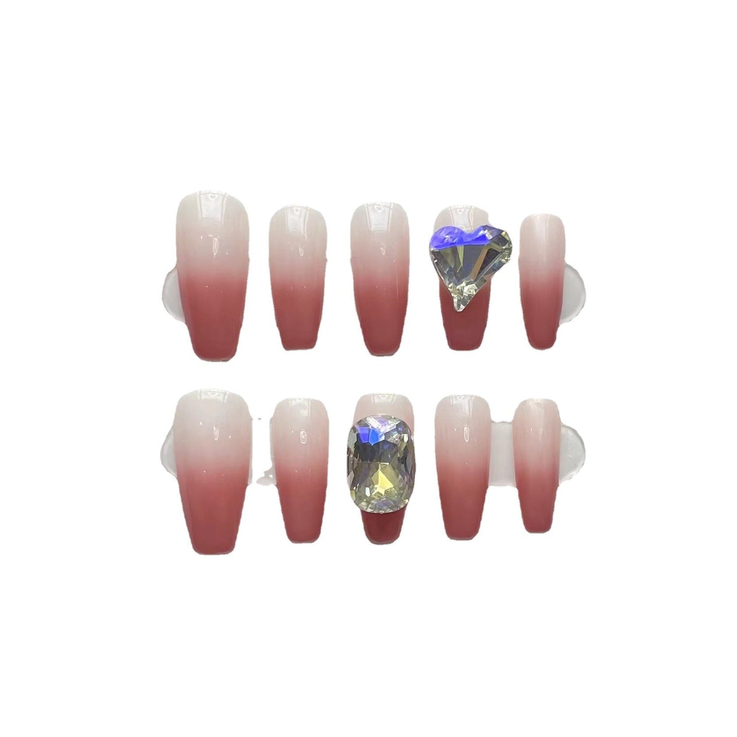 Designer: ManMan Handmade nails Press on Nails DIY Nail Art for woman girl Long Coffin pink