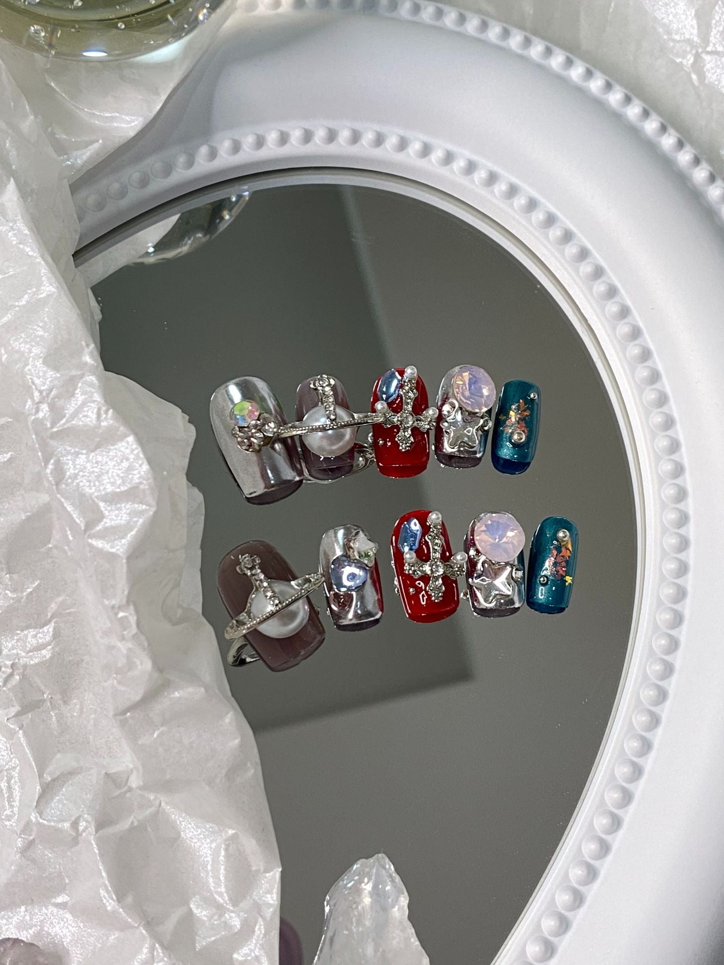 Designer: MaoMao.Handmade Nail Designs Press on Nails DIY Nail Art for woman girl